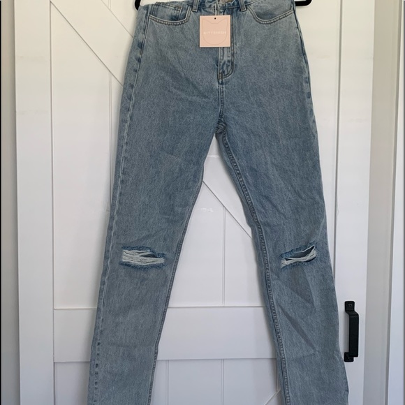 NWT Kittenish GO TO HIGH WAISTED DISTRESSED DENIM JEANS, size 28 - Picture 2 of 4